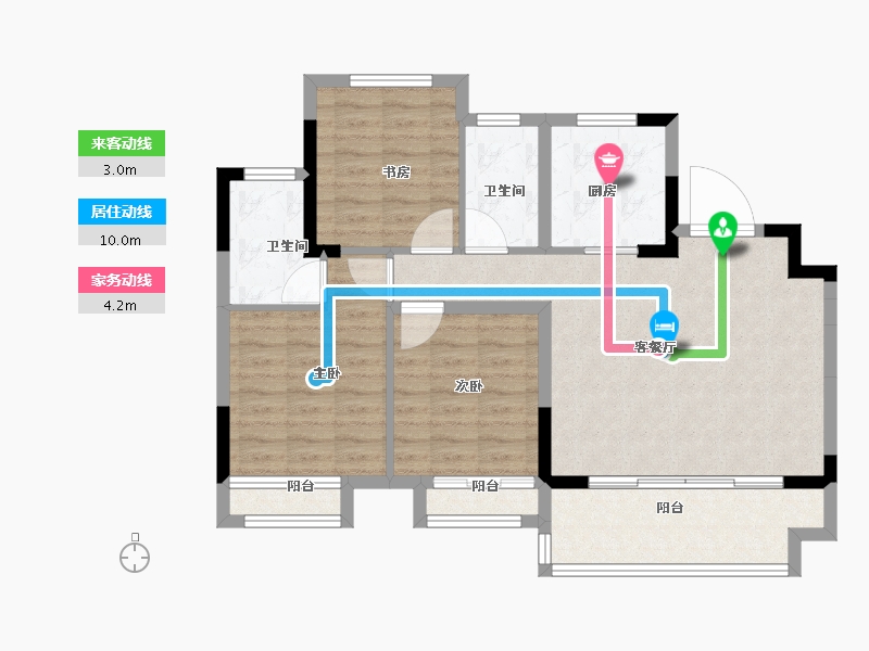 江苏省-苏州市-路劲璞玉澜岸-85.00-户型库-动静线