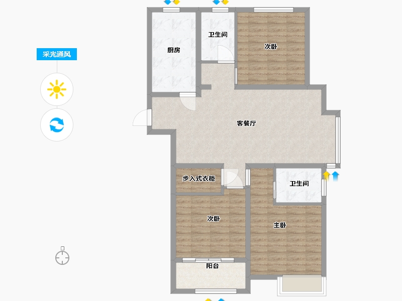 江苏省-盐城市-万锦豪庭-99.20-户型库-采光通风