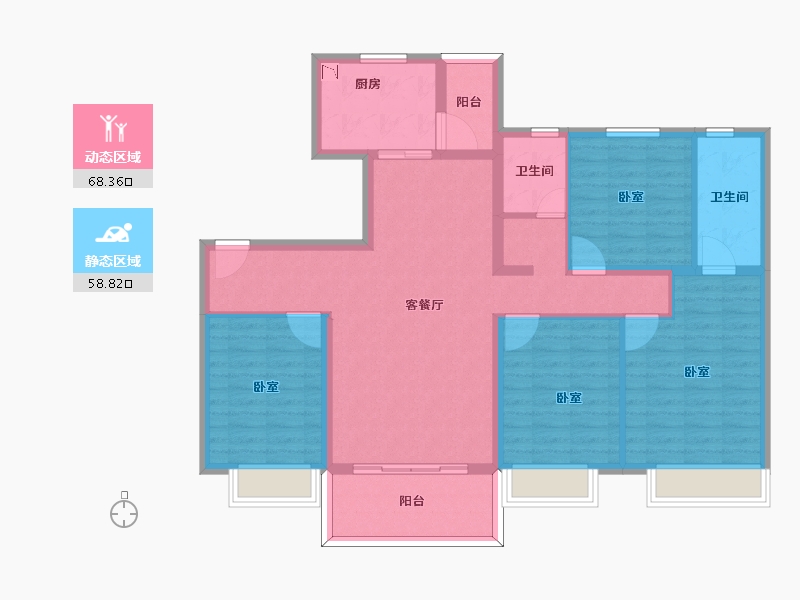 江苏省-南京市-碧桂园城市花园-114.00-户型库-动静分区