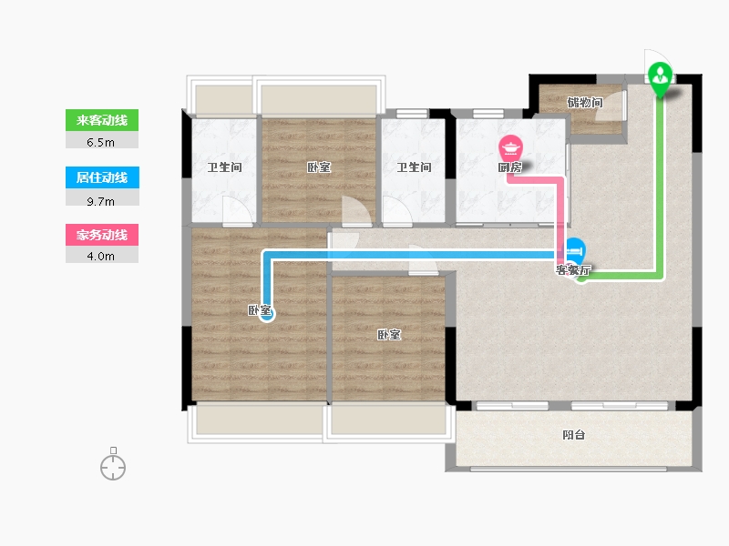 江苏省-苏州市-滨江东原·印江澜-100.01-户型库-动静线