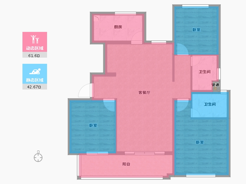 江苏省-徐州市-中海熙岸华府-93.81-户型库-动静分区