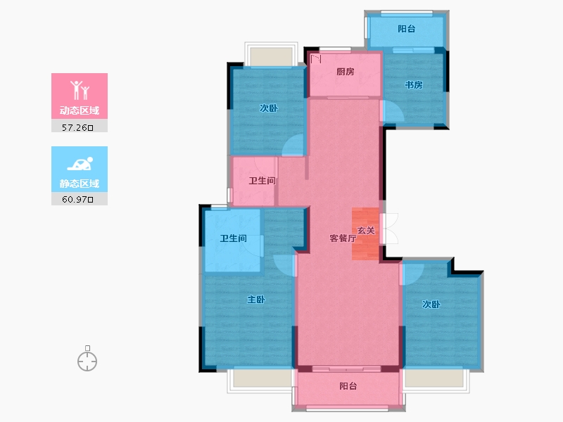 江苏省-南京市-中冶锦绣珑湾-106.00-户型库-动静分区