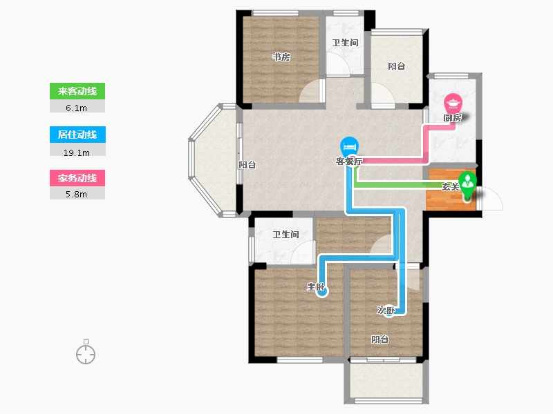 江苏省-常州市-金域东郡-118.43-户型库-动静线