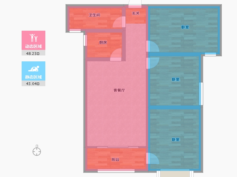 甘肃省-兰州市-璀璨时代-81.00-户型库-动静分区