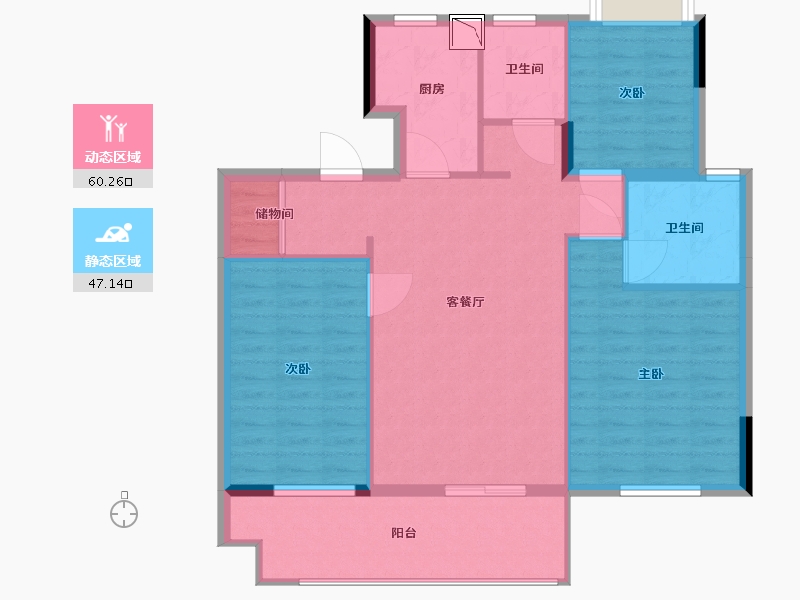 江苏省-南通市-德诚翠珑湾-98.00-户型库-动静分区