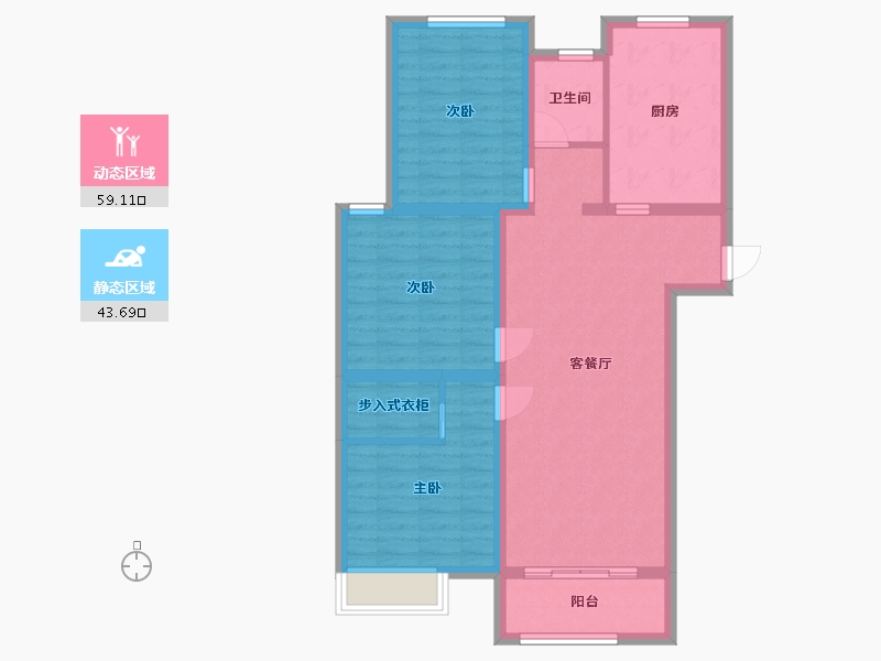 江苏省-盐城市-万锦豪庭-92.00-户型库-动静分区