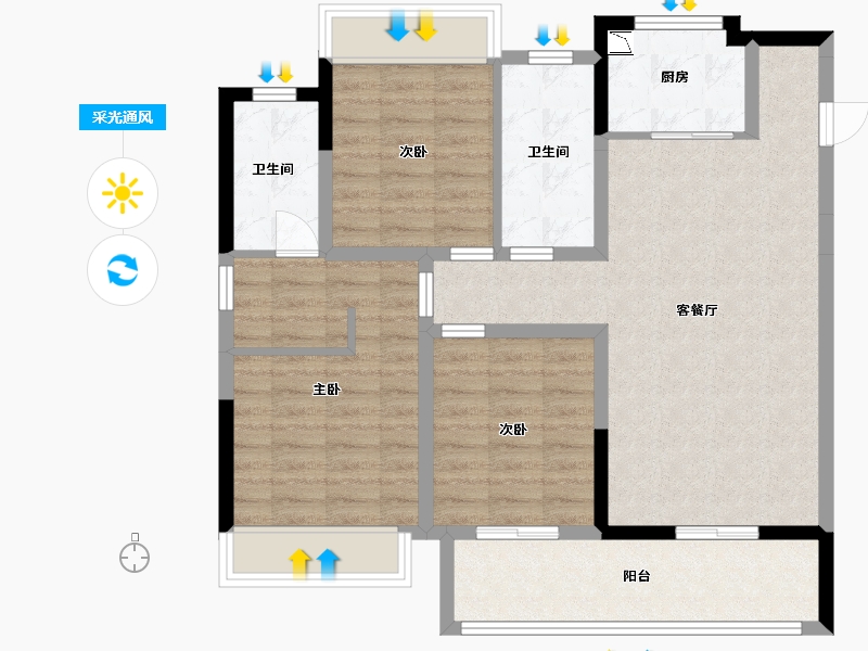 江苏省-盐城市-石榴桃李天下-92.00-户型库-采光通风