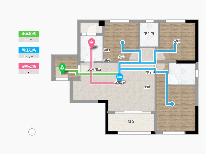 安徽省-宿州市-彼岸星城·融耀-86.00-户型库-动静线