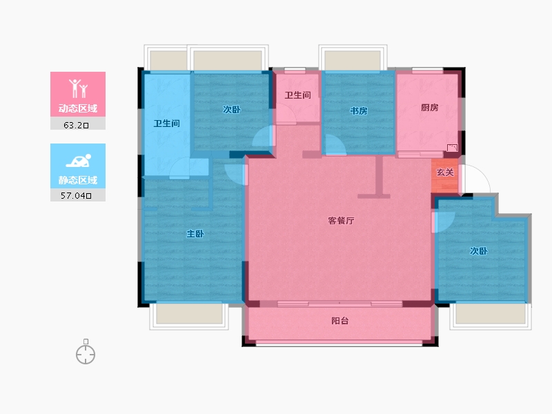 江苏省-南京市-栖樾府-108.00-户型库-动静分区