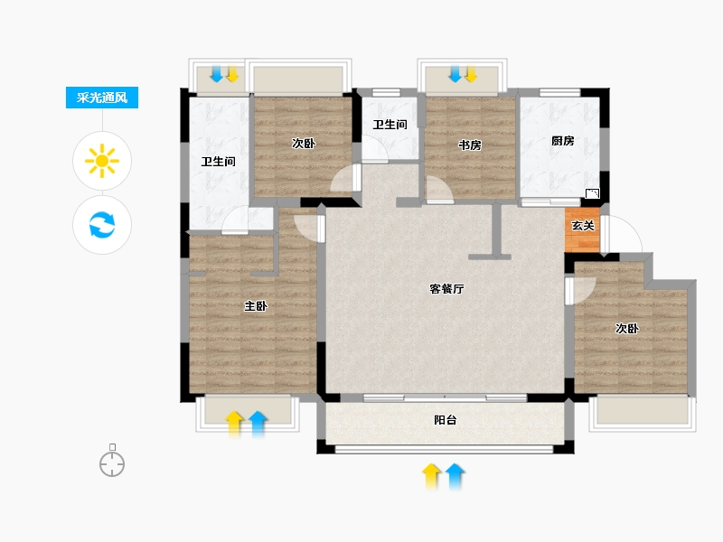 江苏省-南京市-栖樾府-108.00-户型库-采光通风