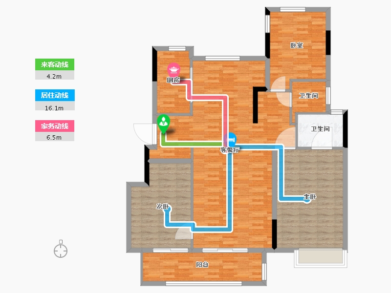 江苏省-南通市-中南万科大都会-124.00-户型库-动静线