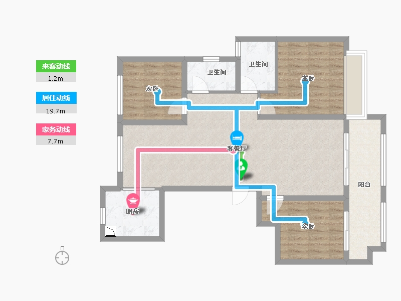 安徽省-阜阳市-金悦书院-90.33-户型库-动静线