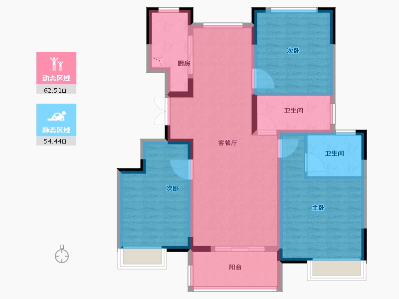 江苏省-徐州市-国信上城学府-105.01-户型库-动静分区