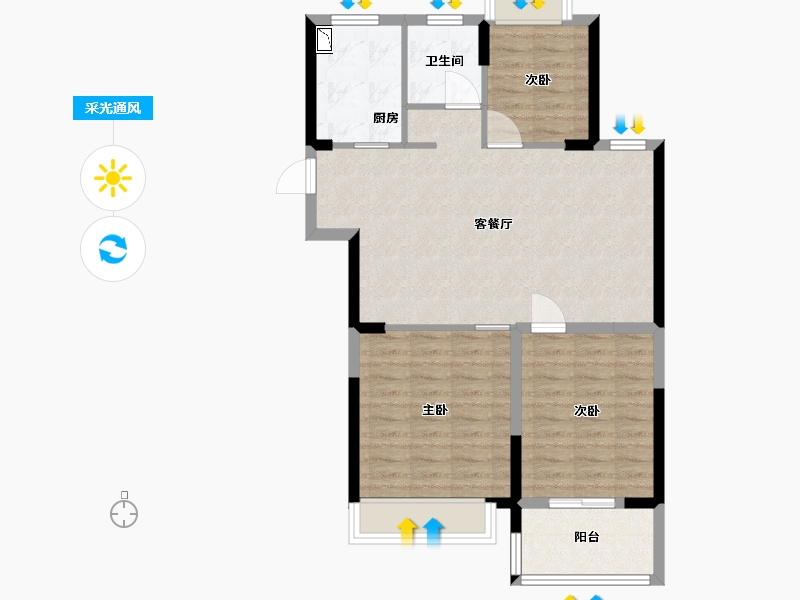 江苏省-盐城市-广益来御景贵园-80.00-户型库-采光通风