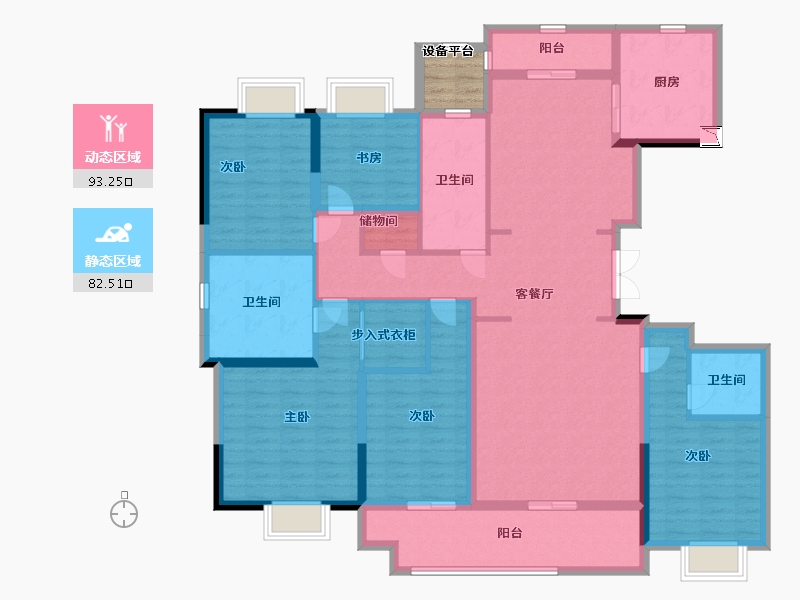 江苏省-南通市-绿城·晓风印月-159.99-户型库-动静分区