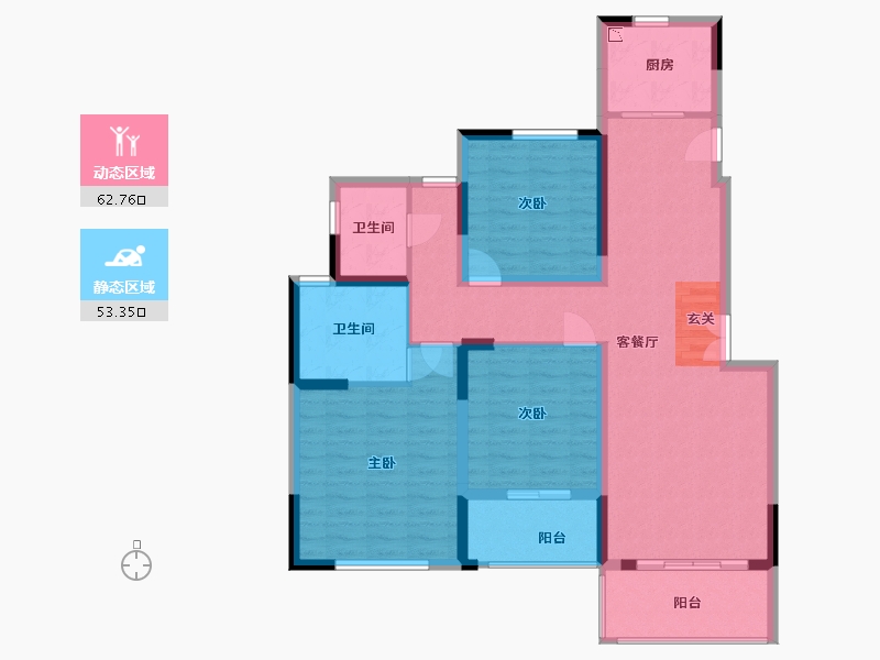 江苏省-盐城市-郁金香花园-104.00-户型库-动静分区