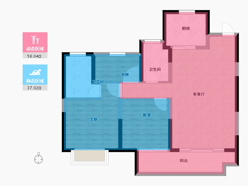 江苏省-苏州市-奥园·湖山府-83.19-户型库-动静分区