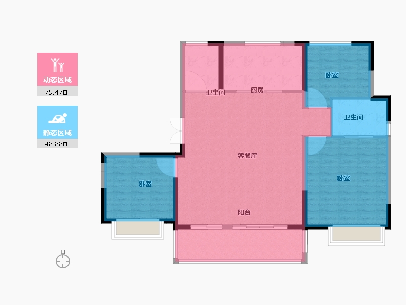 江苏省-苏州市-鑫控锦源-113.74-户型库-动静分区