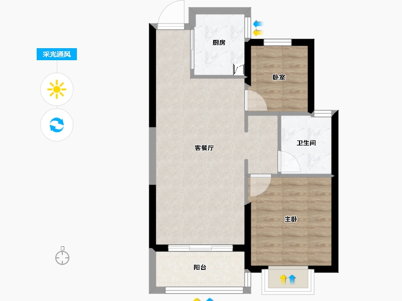 广西壮族自治区-贺州市-南宁恒大城-56.67-户型库-采光通风