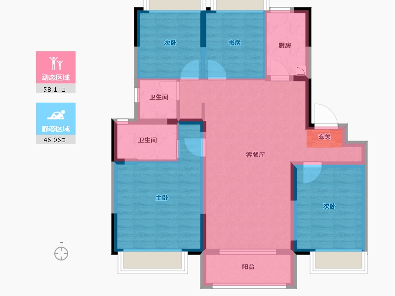 江苏省-南京市-栖樾府-93.00-户型库-动静分区