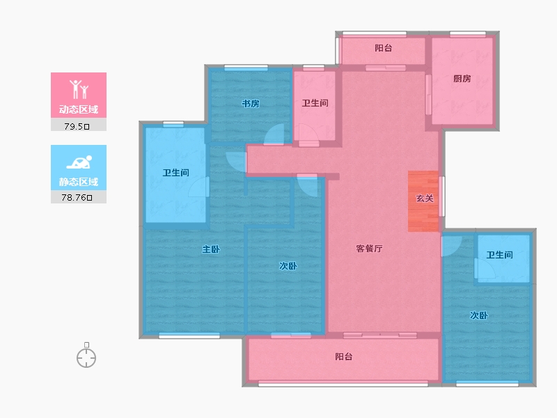 江苏省-苏州市-青剑湖颐和公馆-143.00-户型库-动静分区