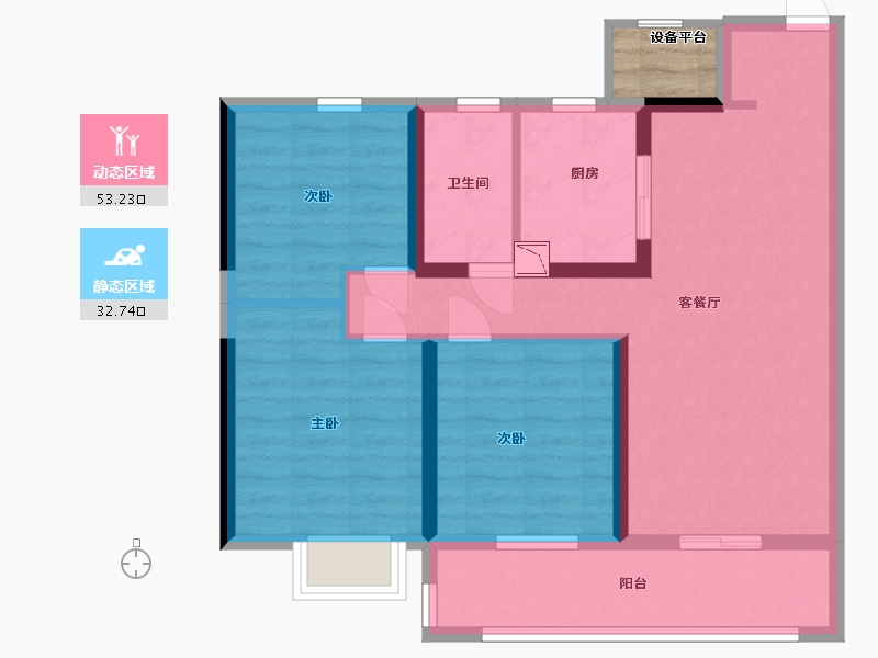 江苏省-南通市-绿城·晓风印月-78.00-户型库-动静分区