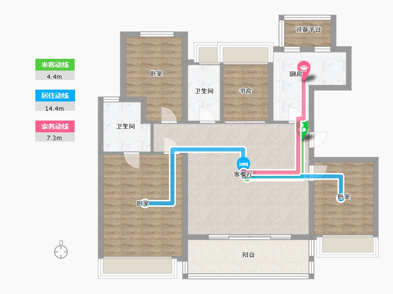 江苏省-苏州市-前山澜庭-112.00-户型库-动静线