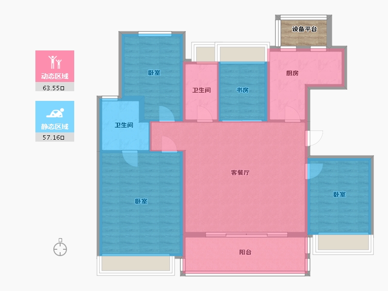 江苏省-苏州市-前山澜庭-112.00-户型库-动静分区