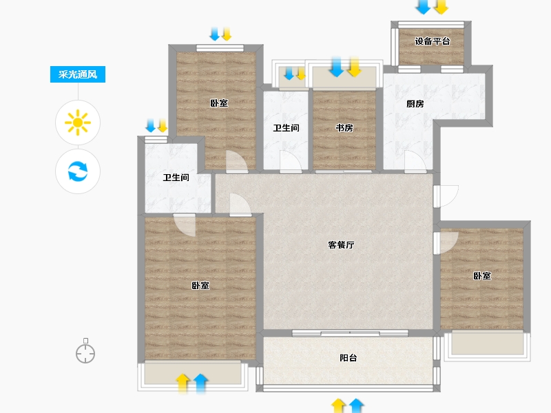 江苏省-苏州市-前山澜庭-112.00-户型库-采光通风