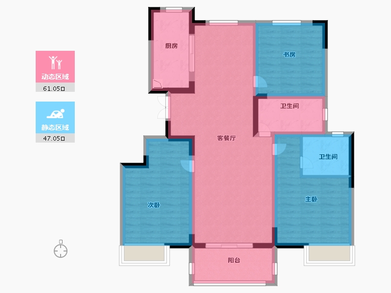 江苏省-徐州市-国信上城学府-96.00-户型库-动静分区