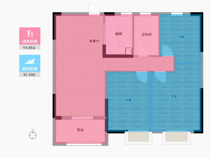 江苏省-盐城市-振兴嘉园-88.00-户型库-动静分区