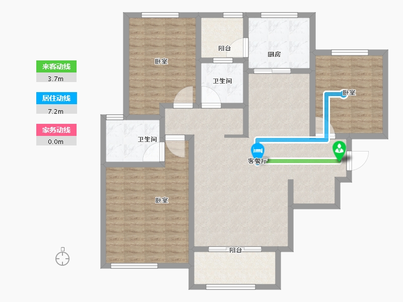 陕西省-西安市-三迪枫丹-113.51-户型库-动静线