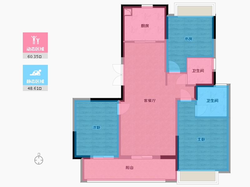 江苏省-盐城市-万科悦达翡翠国际-97.60-户型库-动静分区