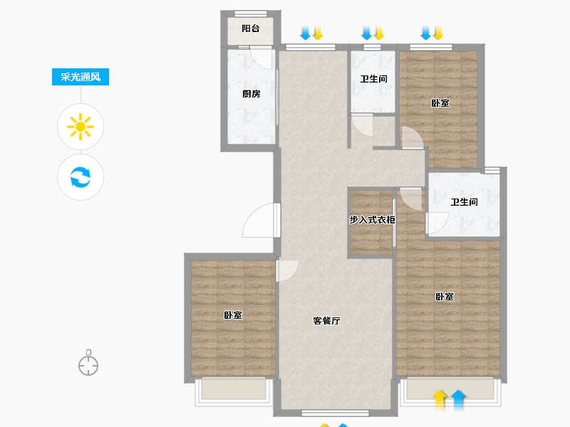 甘肃省-金昌市-保利领秀山-110.14-户型库-采光通风