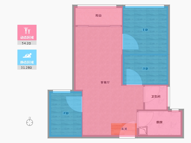 江苏省-无锡市-东亭蓝郡-78.00-户型库-动静分区