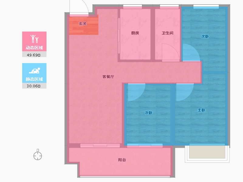 陕西省-咸阳市-龙记观园-72.01-户型库-动静分区