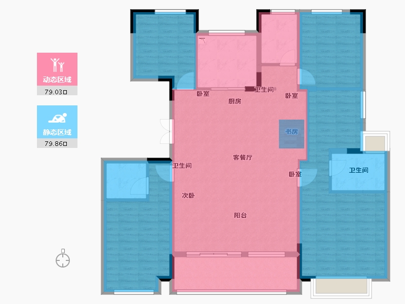 江苏省-徐州市-云龙湖·峰荟-142.72-户型库-动静分区