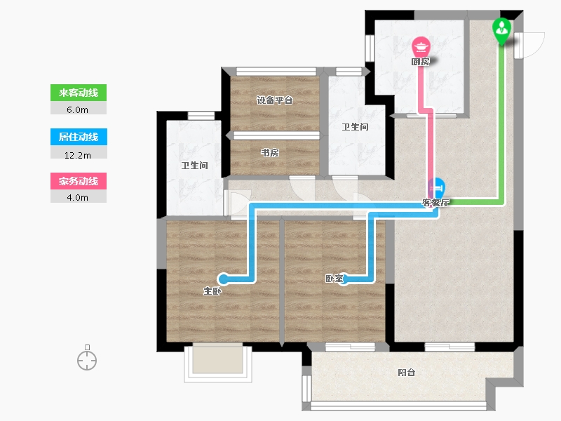 江苏省-苏州市-旭辉吴门里-75.00-户型库-动静线