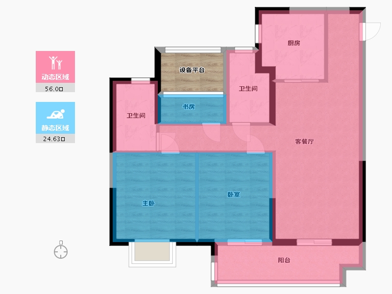 江苏省-苏州市-旭辉吴门里-75.00-户型库-动静分区