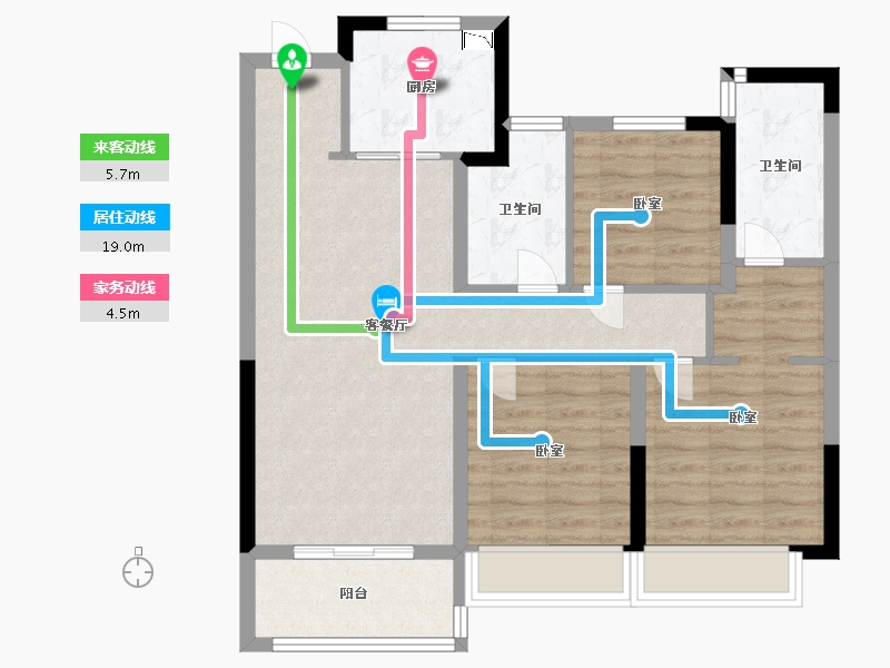 江苏省-苏州市-悦景水湾-82.00-户型库-动静线