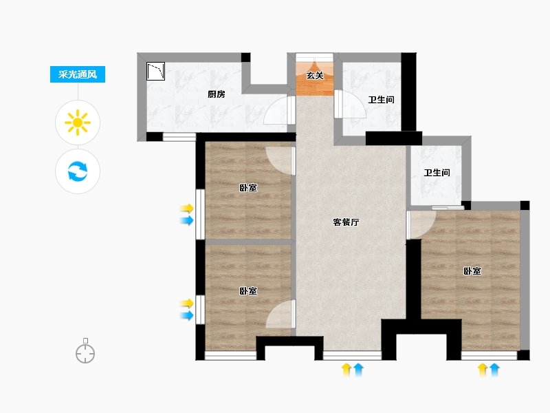 甘肃省-兰州市-鸿嘉国际广场-55.38-户型库-采光通风