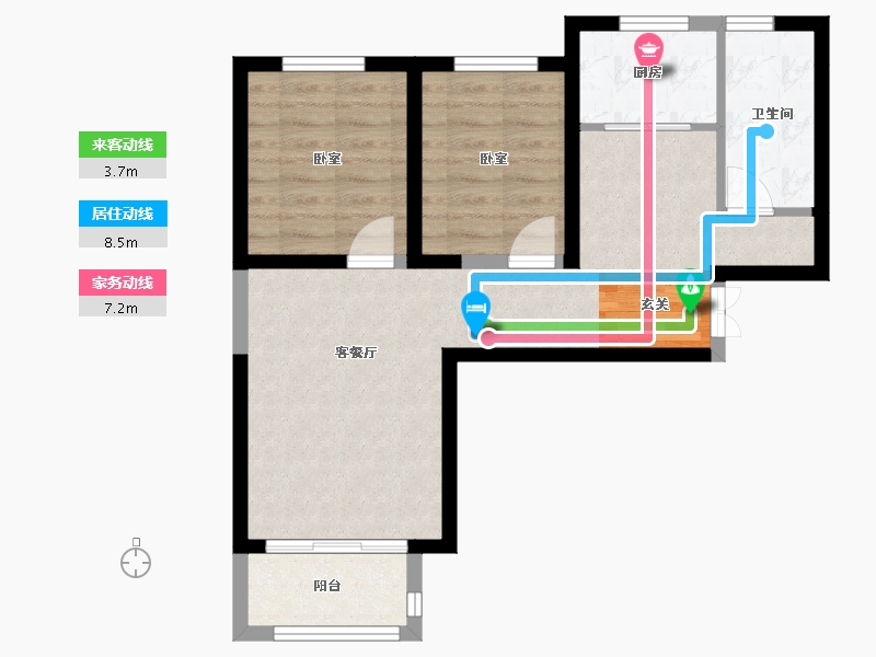 甘肃省-兰州市-润泽佳苑-59.07-户型库-动静线