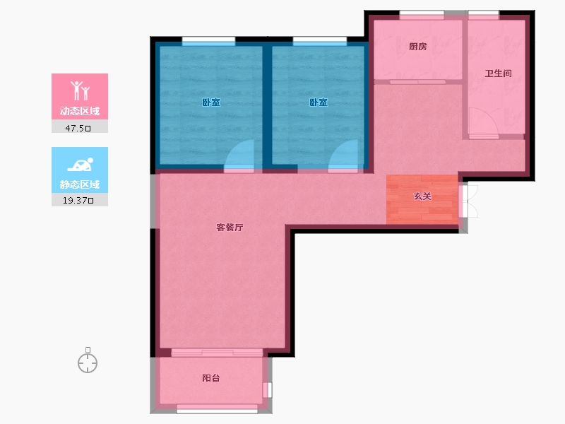 甘肃省-兰州市-润泽佳苑-59.07-户型库-动静分区