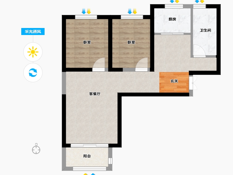 甘肃省-兰州市-润泽佳苑-59.07-户型库-采光通风