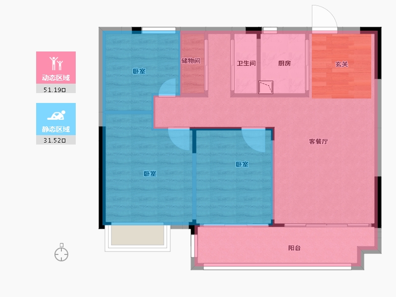 江西省-抚州市-国鼎梦湖玖里-75.00-户型库-动静分区