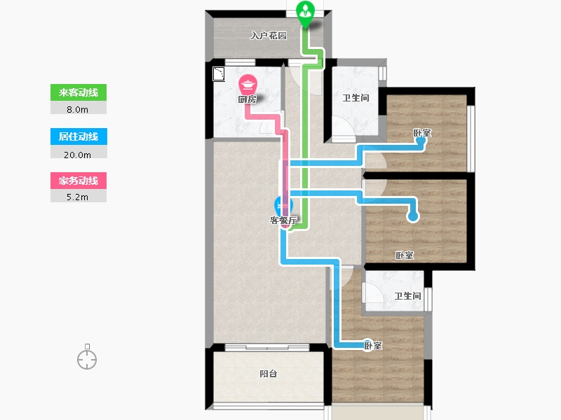 广西壮族自治区-玉林市-华商国际美国城-84.20-户型库-动静线