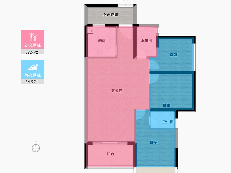 广西壮族自治区-玉林市-华商国际美国城-84.20-户型库-动静分区