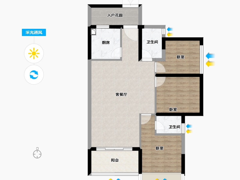 广西壮族自治区-玉林市-华商国际美国城-84.20-户型库-采光通风