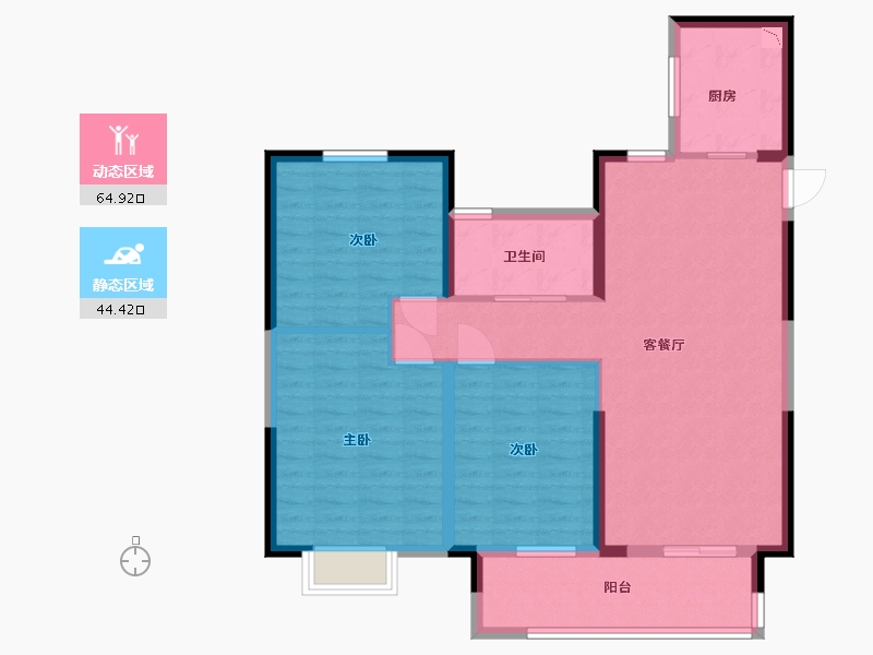 江苏省-盐城市-中庚香海新时代-98.40-户型库-动静分区