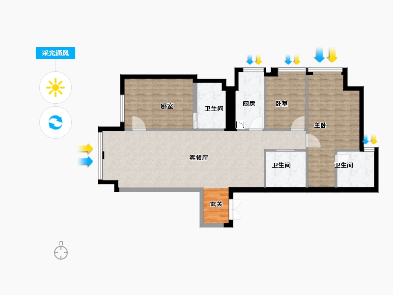 甘肃省-兰州市-鸿嘉国际广场-107.80-户型库-采光通风